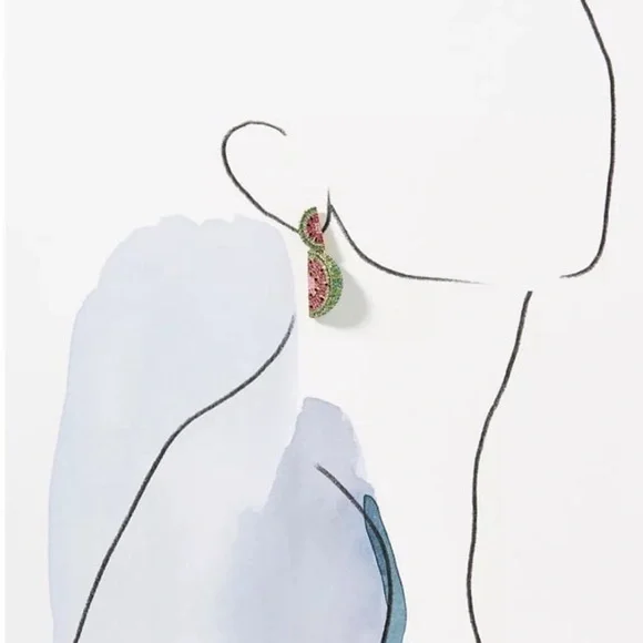 One in a Melon Watermelon Statement earrings. - Picture 3 of 4